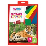 Бархатная бумага A4, ArtSpace, 5л., 5цв., в папке с европодвесом Нбх5-5_1811