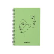 Тетрадь 80л. Erich Krause Powder, Faces, оливковый, клетка, на спирали, пластиковая обложка, А5 59532