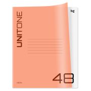 Тетрадь 48л.кл.скрепка BG, «UniTone. Neon», клетка, пластиковая обложка, неон оранжевый Т5ск48_пл 12473