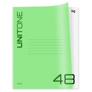 Тетрадь 48л.кл.скрепка BG, «UniTone. Neon», клетка, пластиковая обложка, неон салатовый Т5ск48_пл 12471