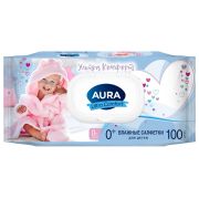 Салфетка освежающая  Aura «Ultra comfort», 100шт., детские,  без спирта 4600999011894