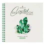 Скетчбук для графики и эскизов 40л., 190*190 Greenwich Line «Crystal. Emerald Stone», на гребне, 160г/м2 SkBG_45786