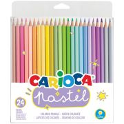 Карандаши 24 цв. Carioca «Pastel», дерево, заточен., ПВХ, европодвес 43310
