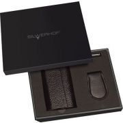 Подарочный набор Silwerhof  Businessman ручка+визит.д/собст.карт+зажим для денег черн.901037-01
