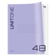 Тетрадь 48л.кл.скрепка BG, «UniTone. Neon», клетка, пластиковая обложка, неон сиреневый Т5ск48_пл 12470