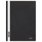 Скоросшиватель А4 пластиковый  с прозрачным верхом, черный, 180мкм.,  СТАММ ММ-30915