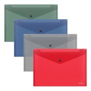Папка-конверт на кнопке B5 Erich Krause Glossy Classic 160мкм полупрозр.ассорти 285х210мм  50291