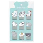 Закладки флажки MESHU «Sweety kitty» пластиковые фигурные, 20л*12 дизайнов, европодвес MS_61971