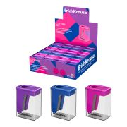 Точилка пласт. Erich Krause City Mini, Vivid, с контейнером, пластиковая, ассорти 60019