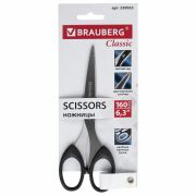 Ножницы 16 см BRAUBERG «Classic», черные, классической формы, 2-х сторонняя заточка, 230933