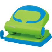 Дырокол Berlingo  «Fuze» 20л., пластиковый, зеленый, с линейкой DDp_20002