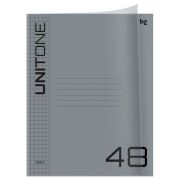 Тетрадь 48л.кл.скрепка BG, «UniTone. Neon», клетка, пластиковая обложка, серый Т5ск48_пл 06760