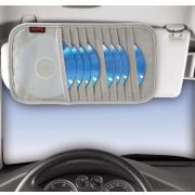 Портмоне 10 CD Sun Visor на солнцезащитный козырек авто, нейлон, серый HAMA H-17340