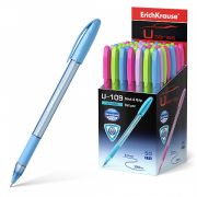 Ручка шариковая Erich Krause Spring Stick&Grip U-109 синяя, 1,0мм, игольчатый стержень, 58109