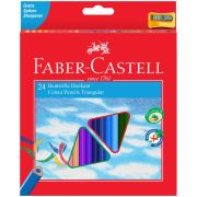 Карандаши 24 цв. Faber-Castell «Ecopen» трехгранные, заточен., с точилкой, картон, европодвес, 120524