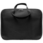 Папка-портфель 1отделение  Lamark 34х26х7 см, на молнии, с ручками, внутренний карман, текстиль, черная DC0018-BK