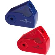 Точилка пластиковая Faber-Castell «Sleeve Mini», 1 отверстие, контейнер, красная/синяя, 182711