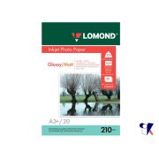 Фотобумага  Lomond А3+ двусторонняя Глянцевая/Матовая для струйной печати. (329 x 483 мм.) 210г/м2/20л. Максимальное разрешение печати 2880 dpi. 0102027