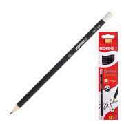 Карандаш KОRES с ластиком трехгранный HB 92300