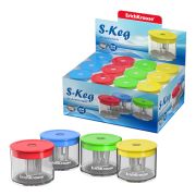 Точилка Erich Кrause «S-Keg» пластиковая,  1 отвер., с контейнером, 56036