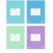 Тетрадь 12 л. КОСАЯ ЛИНЕЙКА Классная  обложка-мелованный  картон, ассорти Lamark 04927