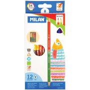 Карандаши 24 цв 12 штук, Milan «1131», 2-х сторонние, трехгранные  07112312R