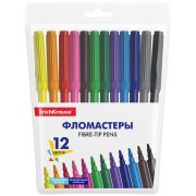 Фломастеры 12 цветов Erich Krause «Basic» с вент. колп., п/у с европод.