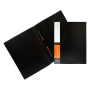 Папка с боковым пружинным скоросшивателем, 0,60 мм, корешок 17 мм, карман на корешке с индексной вставкой, черная Lamark CF0146-BK