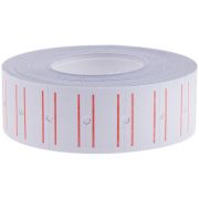 Лента для этикетпистолета OfficeSpace 21,5*12 белая с красной полосой, Stl_4198