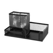 Подставка для канцелярских принадлежностей «deVENTE» 20x10x10, 3 секции, металлическая, черная 4104720