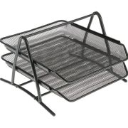 Лоток для бумаг 2-x секционный «deVENTE» размер 35x29x18 см, металлический, черный, 3101702