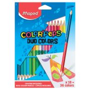 Карандаши 36 цв.=18шт Maped COLOR'PEPS двусторонние, треуг., ударопроч., в к/к 829601
