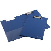 Планшет с верхним зажимом 2,4мм с крышкой А4 PVC, карман синий А4  Lamark CB0607-BL